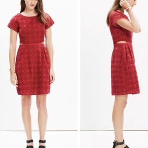 Madewell Red Eyelet Cutout Dress - 12